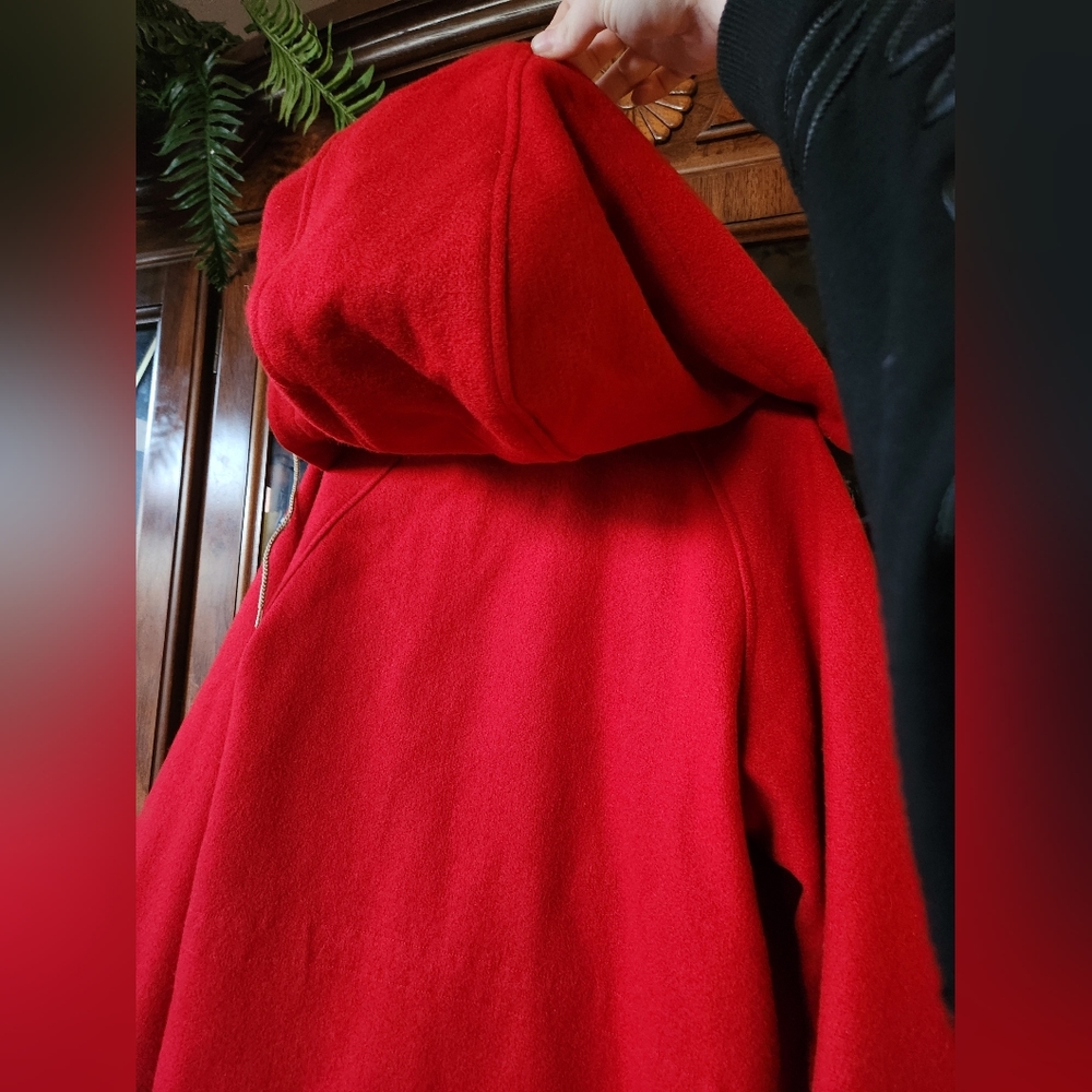Red Wool Jacket Hunt Club Coat Ruby - Picture 7 of 14